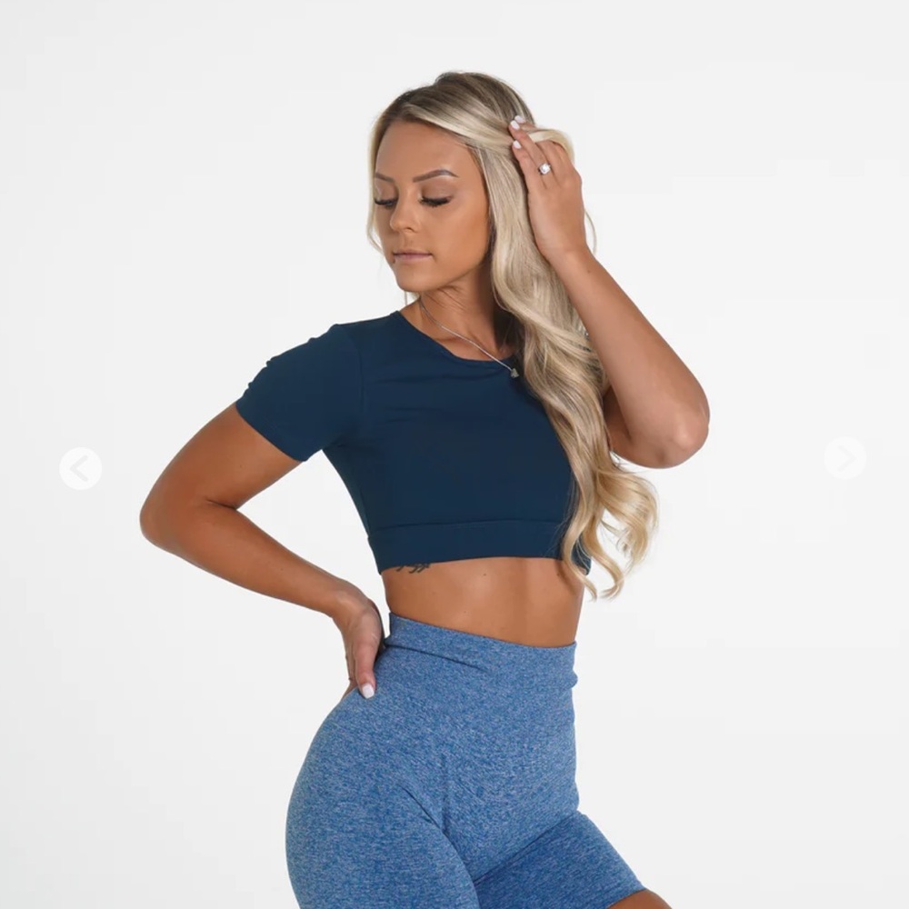 NVGTN Navy open back tee